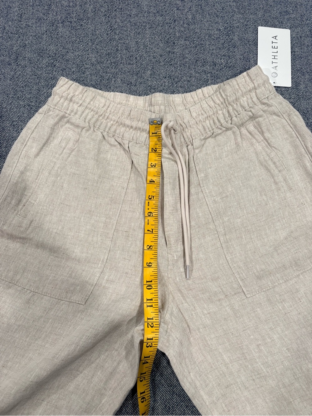 Athleta Retreat Linen High Rise Wide Leg Pant | Color: Undyed | size S - Picture 6 of 10